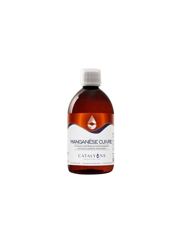 Oligo élément Manganèse-Cuivre 500 ml Catalyons Herboristerie de paris défenses tissu conjonctif