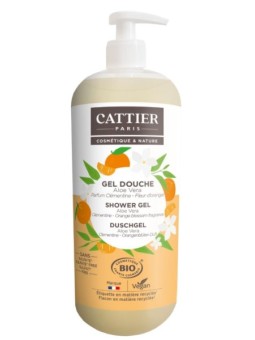 Gel douche sans sulfate parfum Clémentine Fleur d'oranger 1 Litre Cattier Gel douche relaxant  Herboristerie de Paris