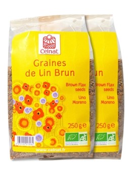 Lot de 2 paquets de graines de lin brun 250g Celnat Herboristerie de Paris