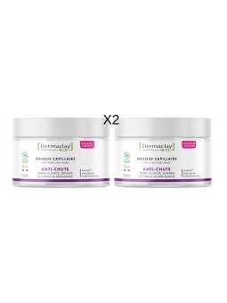 Lot de 2 Masque capillaire anti chute 2 x 125ml Dermaclay  Herboristerie de Paris
