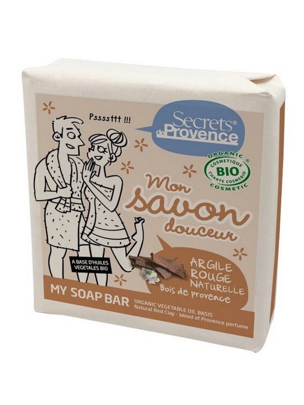 Mon savon douceur argile rouge parfum Bois de Provence 100g Secrets De Provence Herboristerie de Paris