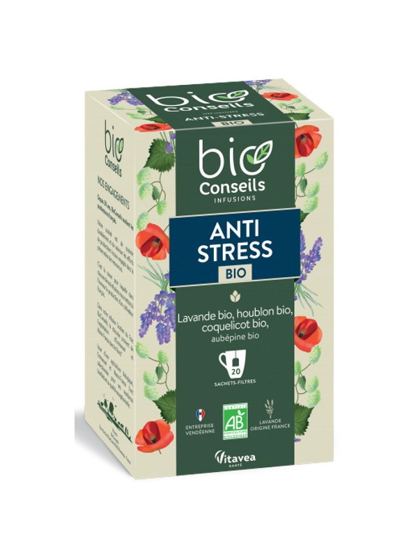 Infusion Anti Stress bio 20 sachets Bio Conseils stress équilibre nerveux Herboristerie de paris