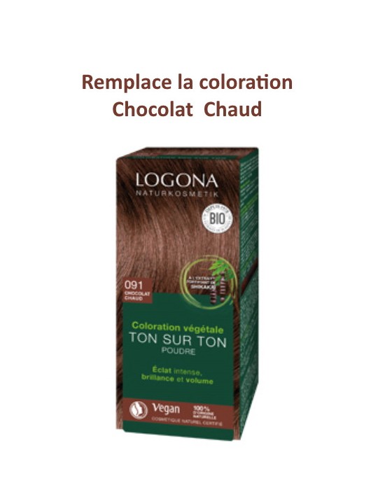 Coloration soin végétale Brun Chocolat 100g Logona Herboristerie de Paris chocolat chaud