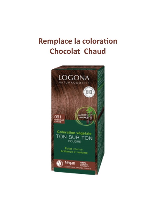 Coloration soin végétale Brun Chocolat 100g Logona Herboristerie de Paris chocolat chaud