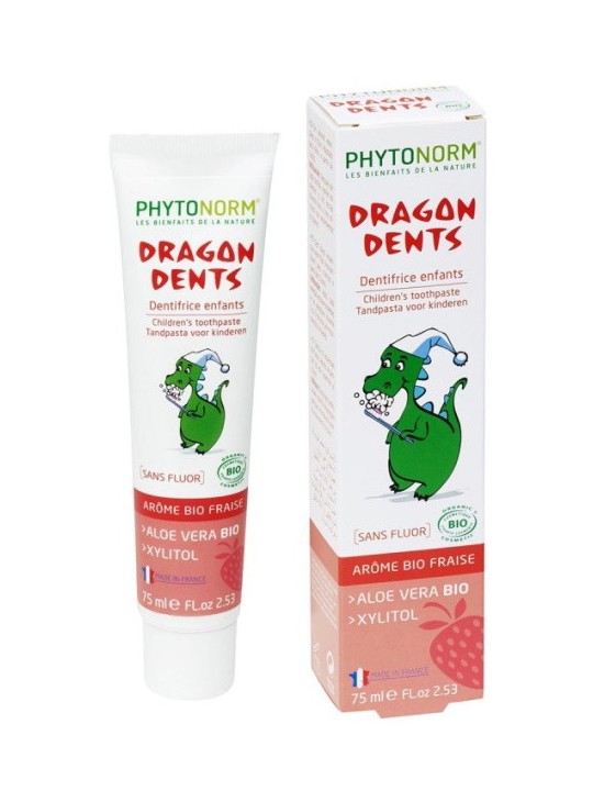 Dragondents fraise sans fluor 50ml Phytonorm Herboristerie de Paris dents de lait