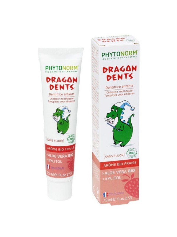 Dragondents fraise sans fluor 50ml Phytonorm Herboristerie de Paris dents de lait