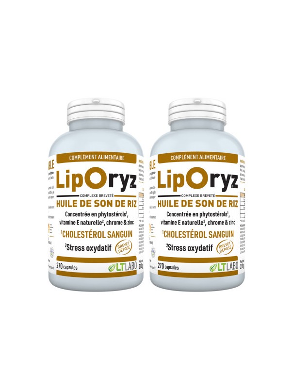 Liporyz Lot de 2 x 270 capsules huile de son de riz Lt Labo cholestérol Herboristerie de paris