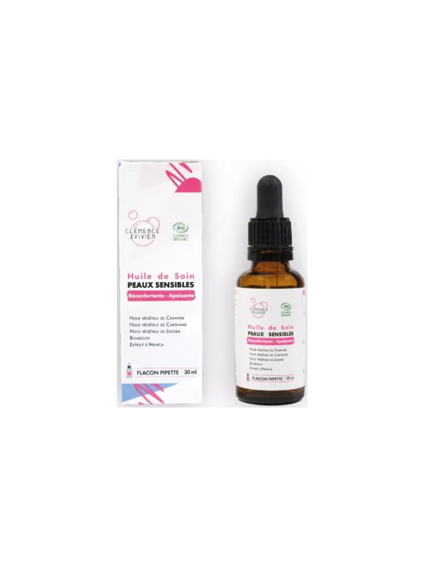 Huile de soin peaux sensibles 30ml Clemence & Vivien Herboristerie de Paris