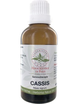 Gemmo Cassis 40ml Herboristerie de Paris macérat de bourgeons de cassis bio drainage des fluides de l'organisme