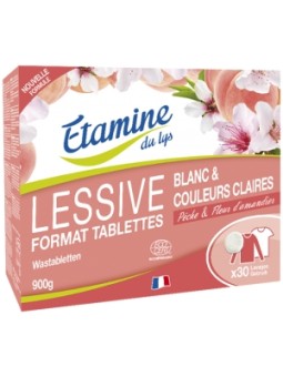 30 tablette lessive spéciale linge blanc Pàªche et Fleur d'amandier Etamine du Lys Herboristerie de Paris