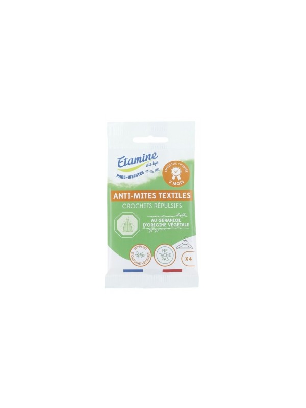 Crochets répulsifs anti mites textiles x4 Etamine du Lys Herboristerie de Paris