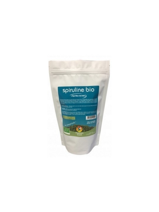 Spiruline Bio 1000 Comprimés de 500mg Flamant Vert Herboristerie de Paris tonus et vitalité