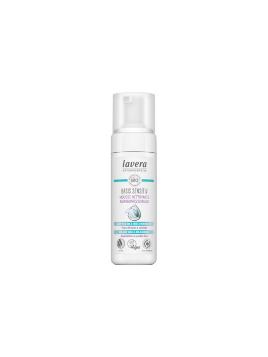 Mousse nettoyante Basis sensitiv 150ml Lavera Herboristerie de Paris peau sensible et réactive