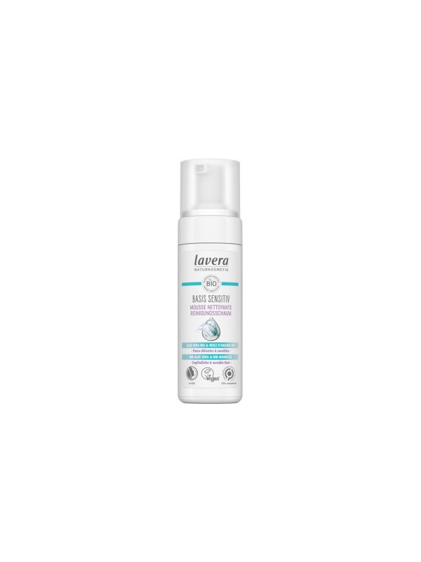Mousse nettoyante Basis sensitiv 150ml Lavera Herboristerie de Paris peau sensible et réactive