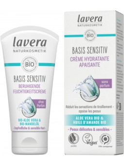 Crème hydratante apaisante Basis sensitiv 50ml Lavera Herboristerie de Paris huile d'amande douce karité