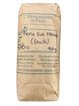 Tisane de Thym bio feuilles Sud France 100g Herboristerie de Paris défenses immunitaires infusion de thym