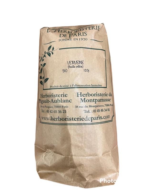 tisane Verveine odorante feuille entière BIO 100 gr Herboristerie de Paris sommeil et relaxation