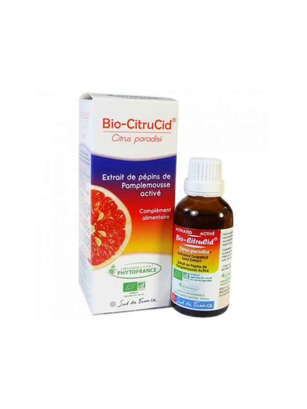 Bio Citrucid Extrait de pépins de pamplemousse 50 ml Phytofrance immunité défenses Herboristerie de paris