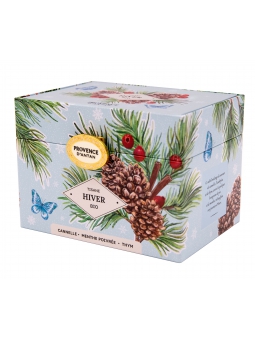 Tisane Hiver bio 24 sachets 48 gr boite métal Provence D Antan thym pin respiration Herboristerie de paris