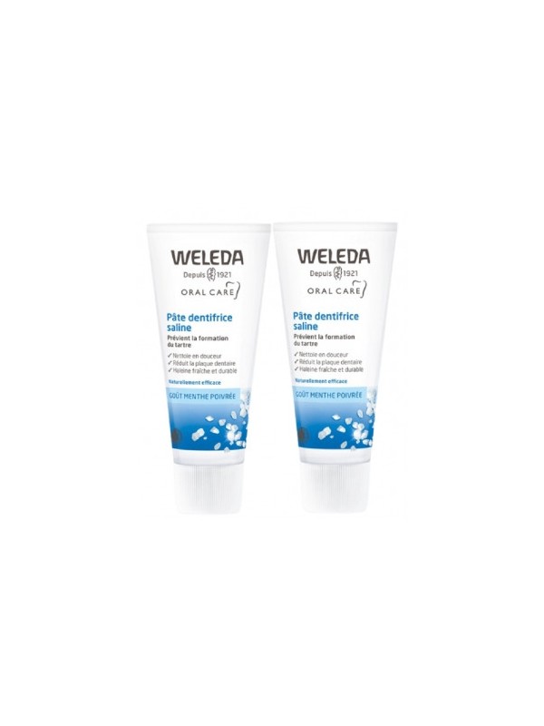 Duo Pâte dentifrice saline anti tartre 2x75ml Weleda dentifrice bio Herboristerie de paris