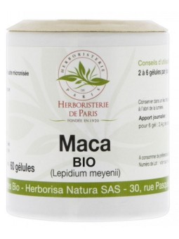 Maca racine BIO 350mg 60 gélules Herboristerie de Paris - gélules de plantes bio performances physiques