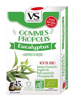 Gommes Propolis et Eucalyptus 45g Vecteur et Santé gommes à sucer aide la santé respiratoire Herboristerie de paris