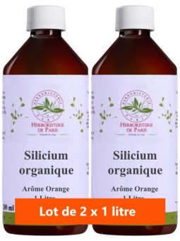 Lot de 2 Silicium organique 35 mg silicium 2 x 1 Litre Herboristerie de Paris ortie bambou prêle aide les articulations