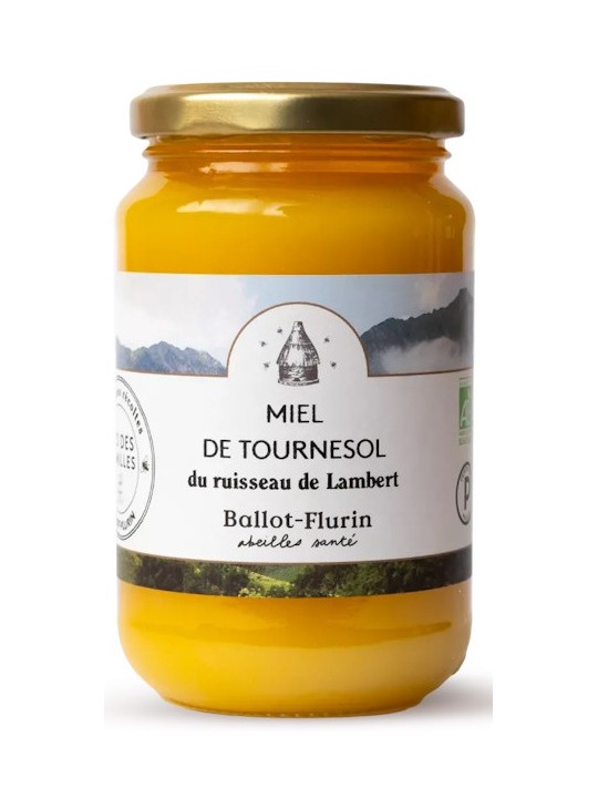 Miel de Tournesol bio du ruisseau de Lambert 480g Ballot Flurin miel bio de l'Aude Herboristerie de paris
