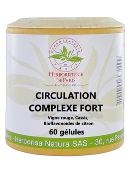 Circulation complexe fort 60 gélules Herboristerie de Paris circulation sanguine vigne rouge myrtille cassis