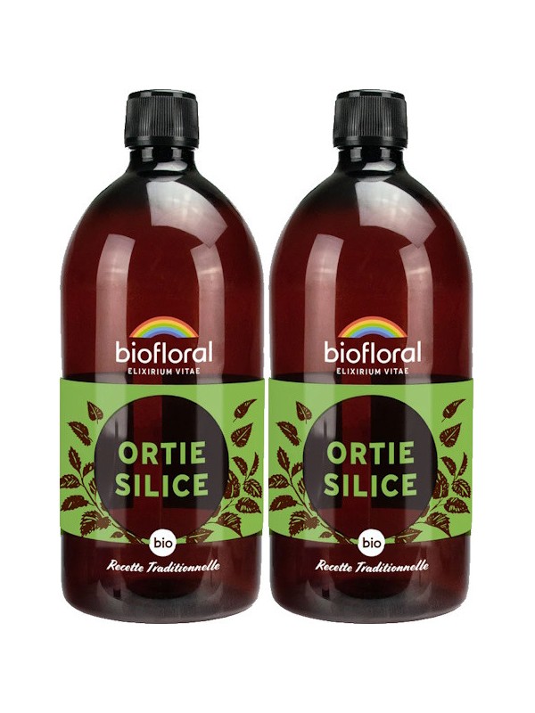 Duopack Ortie Silice en solution buvable 2x1L Biofloral silicium articulaire Herboristerie de paris