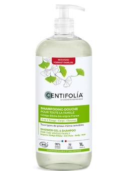 Shampoing Douche pour toute la famille 1L Centifolia ginkgo aloe vera protéines de pois Herboristerie de paris