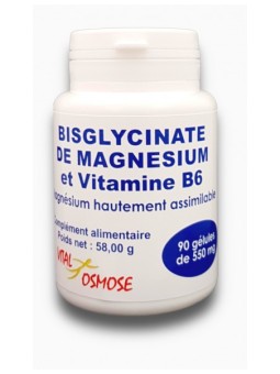 Bisglycinate de Magnésium et Vitamine B6 90 gélules Vital Osmose action anti fatigue Herboristerie de paris