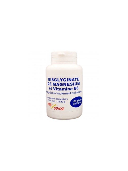 Bisglycinate de Magnésium et Vitamine B6 90 gélules Vital Osmose