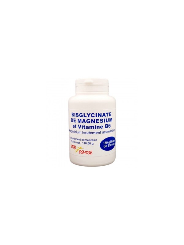 Bisglycinate de Magnésium et Vitamine B6 90 gélules Vital Osmose