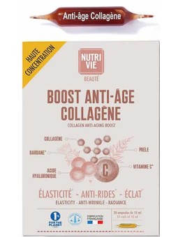 Complément alimentaire Boost Anti age collagène 20 ampoules Nutrivie collagène marin beauté  Herboristerie de paris