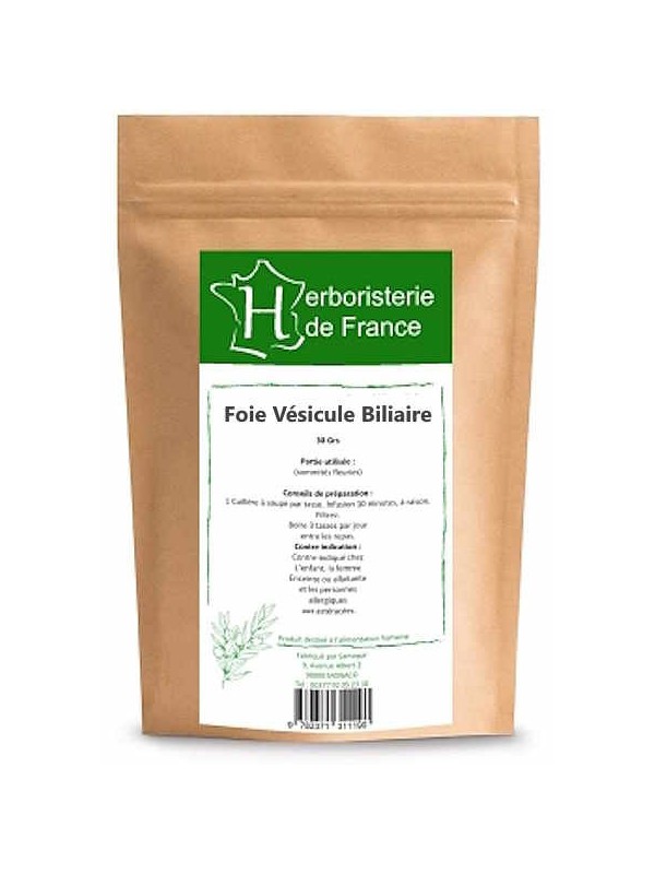Tisane Foie vésicule biliaire 30 gr Herboristerie de France infusion foie vesicule Herboristerie de paris