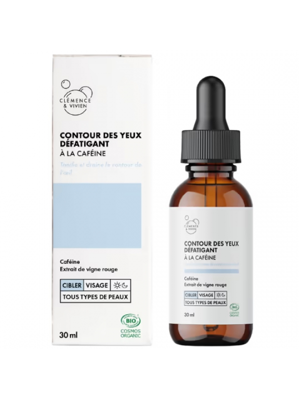 Contour des yeux défatigant 30 ml Clémence et Vivien caféine bleuet anti poches Herboristerie de paris