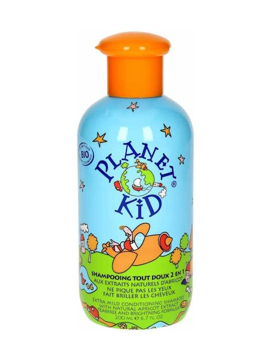 Shampoing Tout Doux 2 en 1 à l'Abricot 200ml Planet Kid ne pique pas les yeux  Herboristerie de Paris