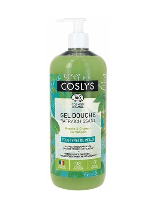 Gel douche rafraîchissant Menthe Chanvre 1 Litre Coslys aloe vera adoucissant Herboristerie de paris