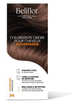 Coloration Crème pour Cheveux 34 Couleur Gourmande Chocolat Beliflor Herboristerie de Paris