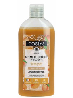 Crème de douche hydratante pêche carotte 250 ml Coslys peau sèche et sensible certifié cosmos Herboristerie de paris