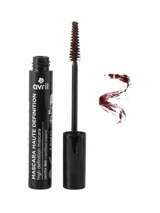 Mascara haute définition marron certifié Bio 7 ml Avril teinte minérale marron cheveux clairs Herboristerie de paris
