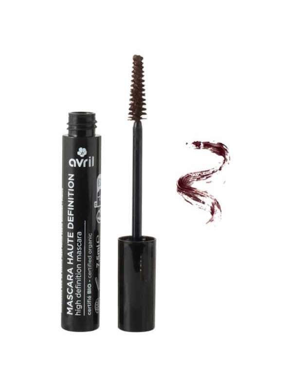 Mascara haute définition marron certifié Bio 7 ml Avril teinte minérale marron cheveux clairs Herboristerie de paris