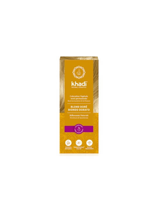Coloration végétale Blond Doré 100 gr Khadi reflets dorés brillants Herboristerie de paris