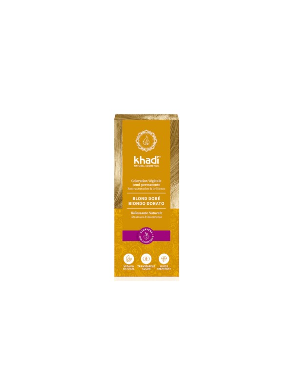 Coloration végétale Blond Doré 100 gr Khadi reflets dorés brillants Herboristerie de paris