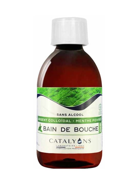 Bain de bouche bio à l'Argent colloïdal 250 ml Catalyons argent menthe poivrée et zinc Herboristerie de paris