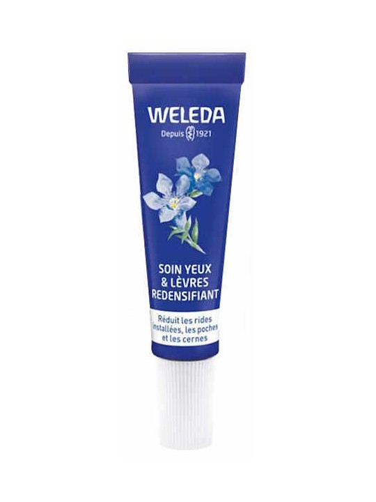 Soin yeux et lèvres redensifiant Gentiane bleue Edelweiss Weleda contour des yeux bio anti rides Herboristerie de paris