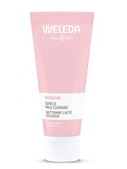 Lait nettoyant Peaux sensibles confort Amande 75ml Weleda peaux sensibles et réactives Herboristerie de paris