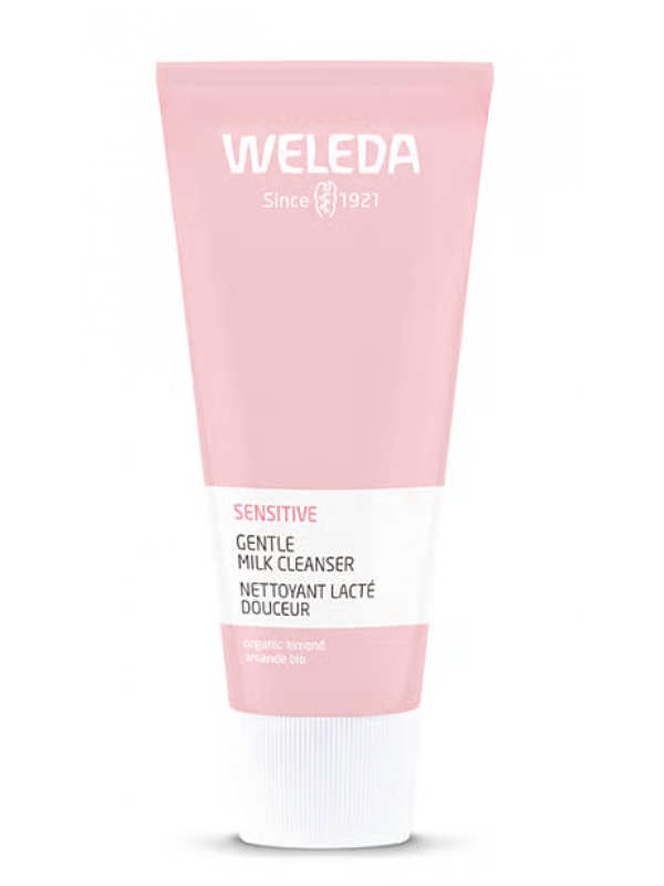 Lait nettoyant Peaux sensibles confort Amande 75ml Weleda peaux sensibles et réactives Herboristerie de paris