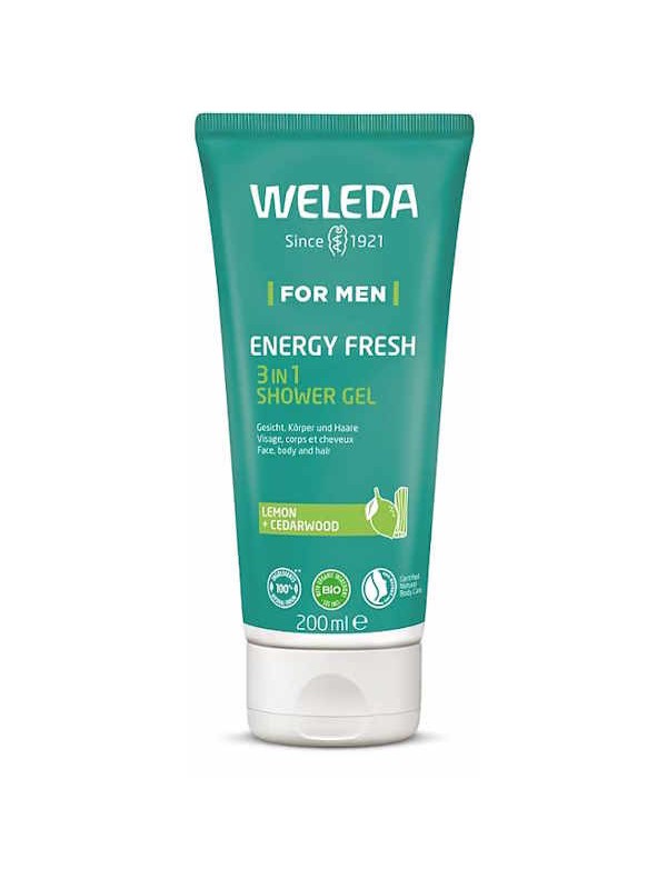 Gel Douche Men 3 en 1 Energy Fresh pour Homme 200ml Weleda gel douche homme Herboristerie de paris